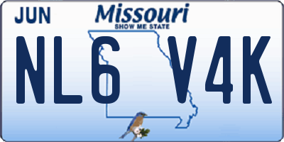 MO license plate NL6V4K