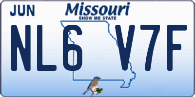 MO license plate NL6V7F