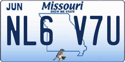 MO license plate NL6V7U