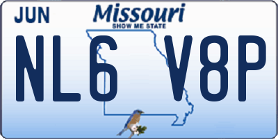 MO license plate NL6V8P