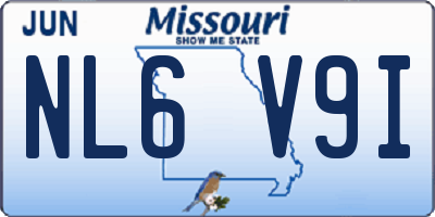 MO license plate NL6V9I