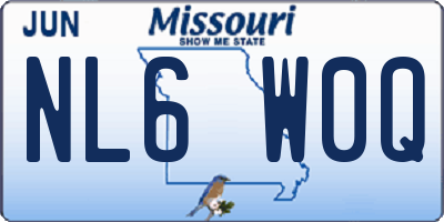 MO license plate NL6W0Q