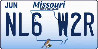 MO license plate NL6W2R