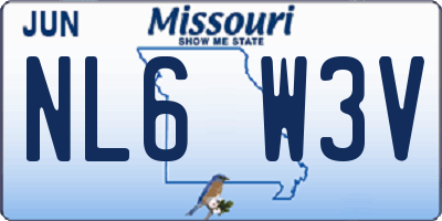 MO license plate NL6W3V