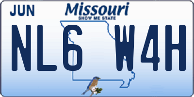 MO license plate NL6W4H