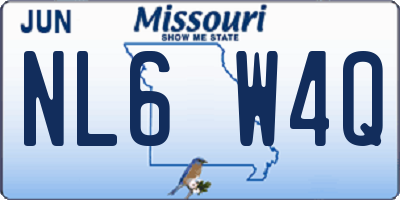 MO license plate NL6W4Q