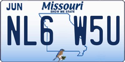MO license plate NL6W5U