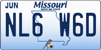 MO license plate NL6W6D
