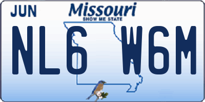 MO license plate NL6W6M