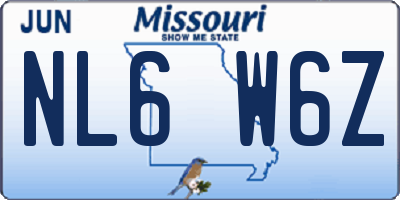 MO license plate NL6W6Z