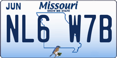 MO license plate NL6W7B