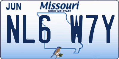 MO license plate NL6W7Y