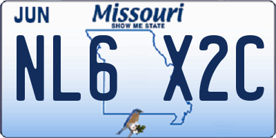 MO license plate NL6X2C