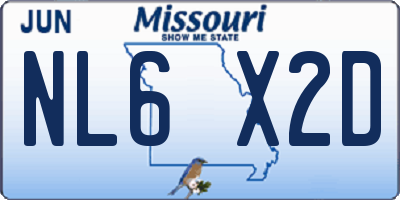 MO license plate NL6X2D