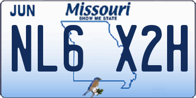 MO license plate NL6X2H