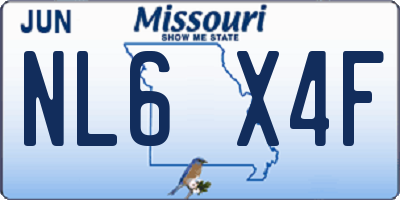 MO license plate NL6X4F