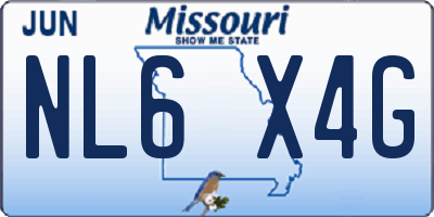 MO license plate NL6X4G