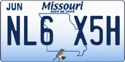 MO license plate NL6X5H