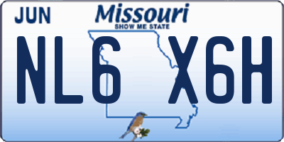 MO license plate NL6X6H