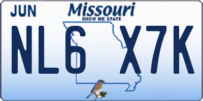MO license plate NL6X7K