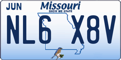 MO license plate NL6X8V