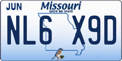 MO license plate NL6X9D