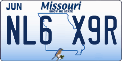 MO license plate NL6X9R