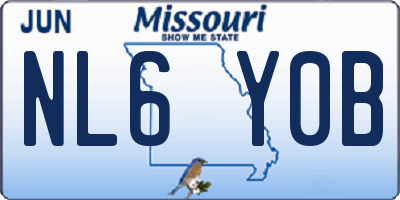 MO license plate NL6Y0B