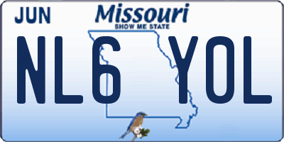MO license plate NL6Y0L