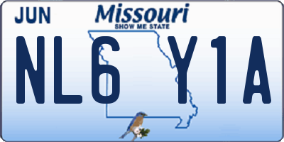 MO license plate NL6Y1A