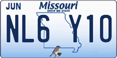 MO license plate NL6Y1O