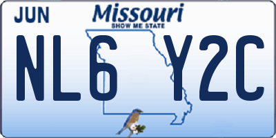 MO license plate NL6Y2C
