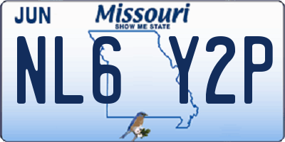 MO license plate NL6Y2P
