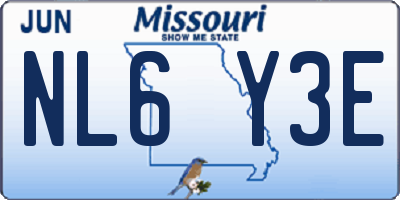 MO license plate NL6Y3E