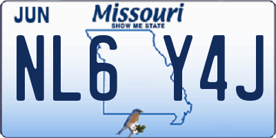 MO license plate NL6Y4J