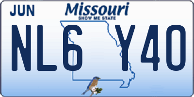 MO license plate NL6Y4O