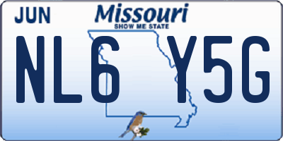 MO license plate NL6Y5G