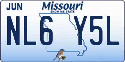 MO license plate NL6Y5L