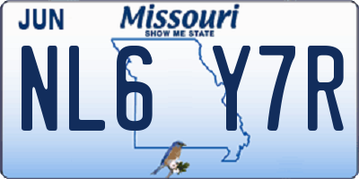 MO license plate NL6Y7R