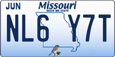 MO license plate NL6Y7T