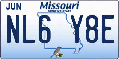 MO license plate NL6Y8E