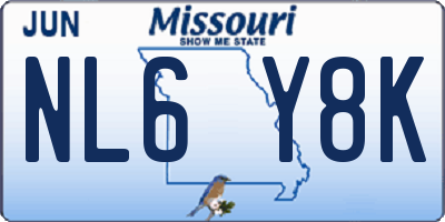 MO license plate NL6Y8K