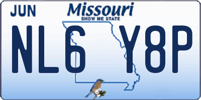 MO license plate NL6Y8P