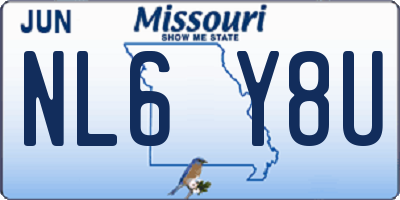 MO license plate NL6Y8U