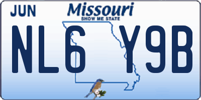MO license plate NL6Y9B