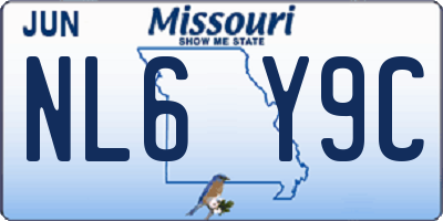 MO license plate NL6Y9C
