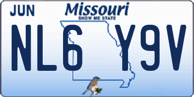 MO license plate NL6Y9V