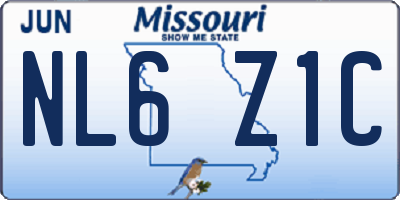 MO license plate NL6Z1C