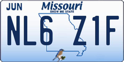 MO license plate NL6Z1F