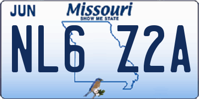 MO license plate NL6Z2A